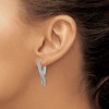 Black Bow Jewelry 3.75mm Glitter Infused Oval Twist Hoops in 14k White Gold, 28mm - 4 of 4