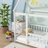NicBex Twin/Full Size House Bed Frame,Toddler Floor Platform Bed with Roof Frame and Guardrails,Montessori Floor Bed for Kids,Adults,Teens - 4 of 4