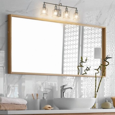 Bryant Brushed Nickel 4-Light Vanity with Seedy Glass Shades