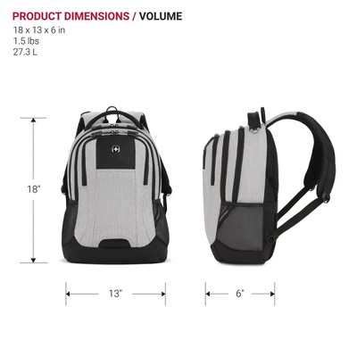 Рюкзаки SWISSGEAR Laptop 18" Backpack - Light Heather Gray — фото 7
