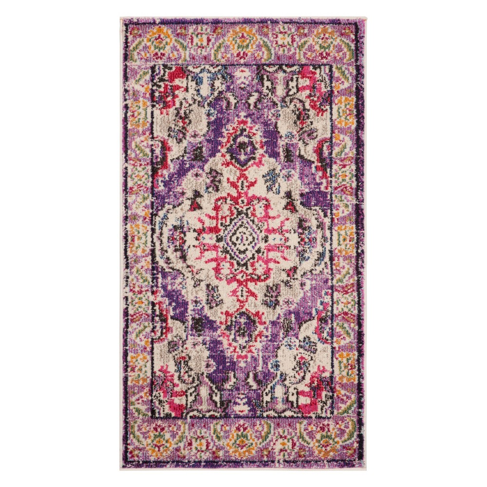 3'x5' Medallion Accent Rug Violet/Fuchsia - Safavieh