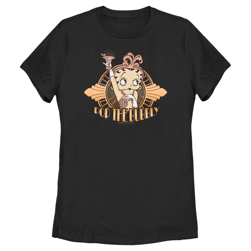Women's Betty Boop New Year's Pop the Bubbly T-Shirt, 1 of 5