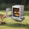 VEVOR Foldable Camping Oven, Stainless Steel Portable Camping Stove, with 3 Tier Grill, Handle and Thermometer, Use with Wood Burning Fire, Silver - 2 of 4