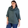 24seven Comfort Apparel Plus Size Cowl Neck Dolman Sleeve Sweater Top - 2 of 4