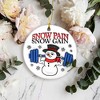 Snowman Exercise and Fitness Ornaments 2025 | Snow Pain Snow Gain, Snowman 3D Weight Lifting Christmas Ornament - 3 of 4