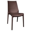 LeisureMod Kent 5-Piece Outdoor Dining Set with Plastic Square Table and 4 Stackable Chairs with Weave Design - 2 of 4