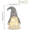 Aoibox Christmas Tree Topper Gnome 16.5 Inch Silver White Forest Fabric Santa Gnome with LED Timer Lights 1 Piece for Holiday Decor - 3 of 4