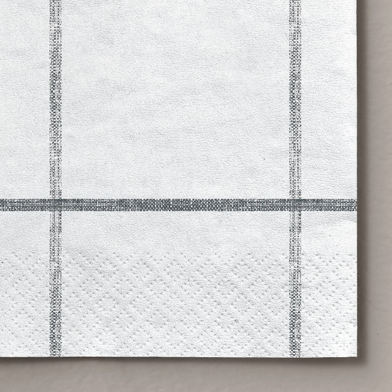 14ct Grid Lines Paper Hand Towels Dark Gray/Cream - Hearth &#38; Hand&#8482; with Magnolia, 3 of 4