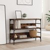 vidaXL Console Table Smoked Oak 39.4 in.x12.6 in.x29.5 in. Engineered Wood - 3 of 4