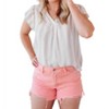 Women's Striped Button Back Top - Blu Pepper - 3 of 4