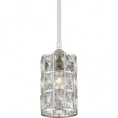 Oliver Polished Nickel Mini Pendant with Crystal Accents