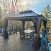 PURPLE LEAF Hardtop Gazebo Canopy with Netting and Curtains for Outdoor Deck Backyard Heavy Duty Metal Patio Permanent Pavilion - 3 of 4