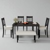 6-Piece Retro Dining Set with Rectangular Wooden Table, 4 Upholstered Chairs & Bench, Mid-Century Kitchen Furniture for Dining Room or Kitchen - 2 of 4