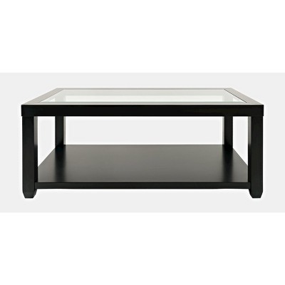 Jofran, Urban Icon Contemporary Rectangular Glass Inlay Coffee Table - Black