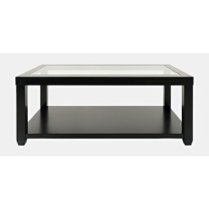 Jofran, Urban Icon Contemporary Rectangular Glass Inlay Coffee Table - Black - 1 of 4