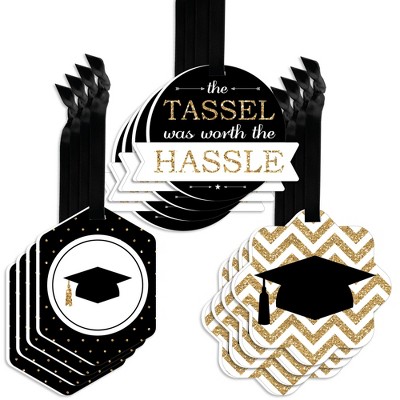 Big Dot of Happiness Gold Tassel Worth The Hassle - 2022 Graduation Party Favor Gift Tags (Set of 20)