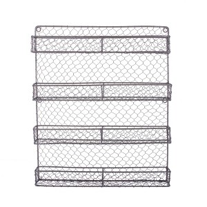 Design Imports Vintage Grey 4 Tier Chicken Wire Spice Rack - 1 of 4