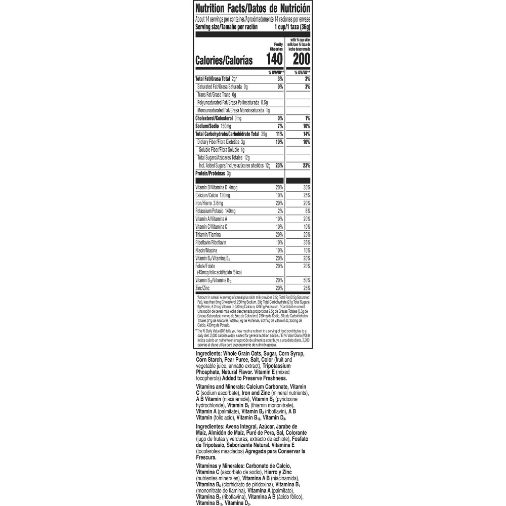 General Mills Fruity Cheerios package