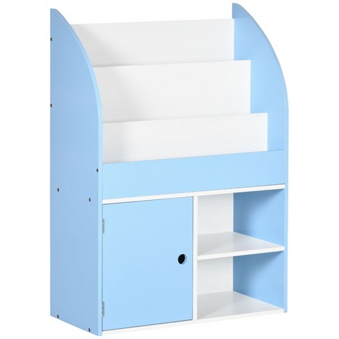 Costway Kids Toy Storage Organizer w/ Bins & Multi-Layer Shelf for Bedroom Playroom Blue