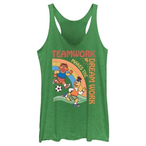 Women's Sesame Street Teamwork Makes the Dream Work Racerback Tank Top - 1 of 4