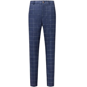Lars Amadeus Men's Big and Tall Business Office Plaid Dress Pants - 1 of 3