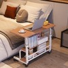 Homhougo 31.5" Adjustable Table Student Computer Portable Home Office Furniture Small Spaces Sofa Bedroom Bedside Desk Learn Play Game Desk On Wheels - 2 of 3