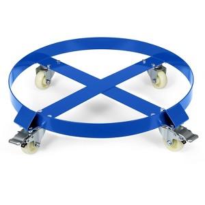 55-Gallon Drum Dolly, Heavy-Duty Steel Dolly with Cross Braces & Swivel Casters Wheel, 2000lbs Load Capacity, Non Tipping Design - 1 of 4