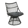Boho Wicker Barrel Chair with Cushion,High Back Rattan Lounge Chair for Indoor Outdoor Use on Papasan Base–Maison Boucle - 4 of 4