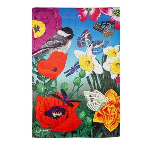 Birds and Flowers Suede House Flag - 1 of 1