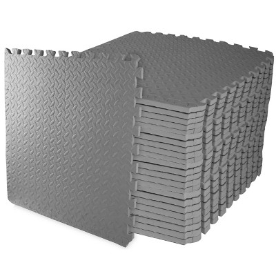 NicBex 26"L Interlocking Gym Floor Mats,Premium EVA Foam,0.5/0.75/1 Inch Thickness,6/12/18/24/36 Pieces,Home Gym and Gymnastics Floor Protection,Black