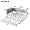 1-Pc Twin-Size Platform Bed with Trundle, Solid Wood Frame with Upholstered Headboard, Shelves & Storage Box - Baofuwish - 4 of 4