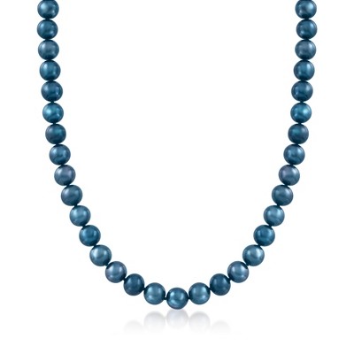 Ross-Simons 8.5-9.5mm Black Cultured Pearl Necklace With Sterling Silver