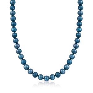 Ross-Simons 8.5-9.5mm Black Cultured Pearl Necklace With Sterling Silver - 1 of 2