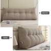 Bekrvio Velvet Headboard Wedge Pillow - Back Support Reading Cushion Bolster with Side Pocket, Removable Cover for Bed & Sofa - 3 of 4