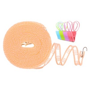 Unique Bargains Plastic Portable Windproof Non-Slip Clothes Drying Rope with Clips 1 Pc - 1 of 4