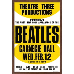 Trends International The Beatles - Carnegie Hall Framed Wall Poster Prints Mahogany Framed Version 14.725" x 22.375" - 1 of 4