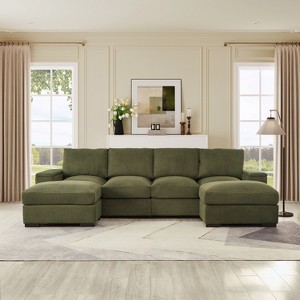 corduroy sofa bed, foldable double sofa bed with folding armrests, suitable for living rooms - 1 of 4
