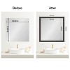 Amanti Art Mirror Makeover Bathroom Mirror Frame Border Kit - Fully Assembled Peel and Stick Frame - Mirror NOT Included - Rustic Plank Narrow Trim - 4 of 4