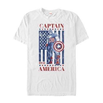 Men's Marvel Fourth of July  Captain America Flag T-Shirt