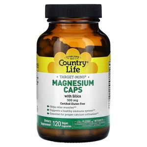 Country Life Target-Mins, Magnesium Caps with Silica, 300 mg, 120 Vegan Capsules - 1 of 2