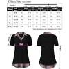 Women's Short Sleeve Contrast Collared Shirts Patchwork Work Blouse Tunics Tops - 4 of 4