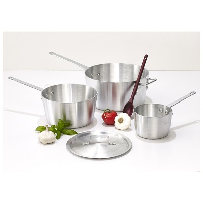 Professional 2.5 Quart Aluminum Tapered Sauce Pan with Metal Handle