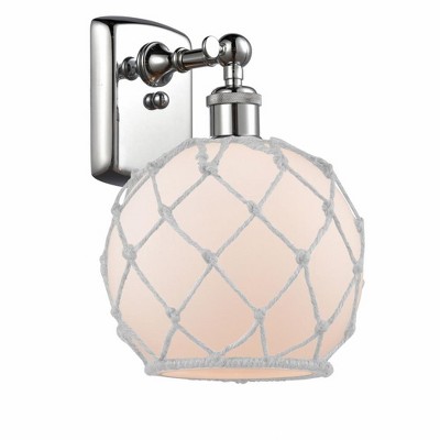 Farmhouse Rope - 1 Light Wall Sconce In Industrial Style-13 Inches Tall and 8 Inches Wide