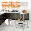 3-Tier Wire Rolling Utility Cart, Kitchen Utility Cart 20"x24"x36.6", Stainless Steel Service Cart , Commercial Serving Trolley Cart w Storage Basket - 3 of 4