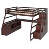 Full Size Loft Bed with 7 Drawers, 2 Shelves and Desk - 3 of 4