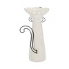 Sagebrook Home Cat with Glasses Sculpture - Contemporary Ceramic White Cat Statue with Black and Beige Accents for Home - 4 of 4