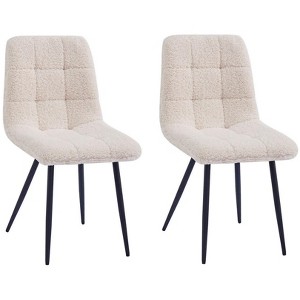 Nordlys Set of 2 Metal and Fabric Dining Chairs Modern Design Style Upholstery Dining Room - 1 of 4