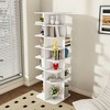 Ridstar 72.44 in. H Square 7-Tier Rotating Shoe Rack with High Bottom Design Fits 28 Pairs of Shoes-White - 3 of 4