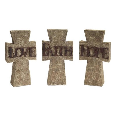 Melrose Stone Sentiment Cross (Set of 3)