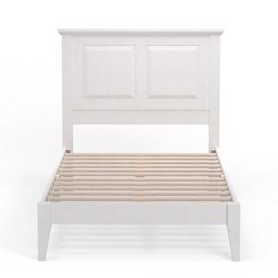 Glenwillow Twin Cottage Chic Solid Wood Platform Bed in Gloss White